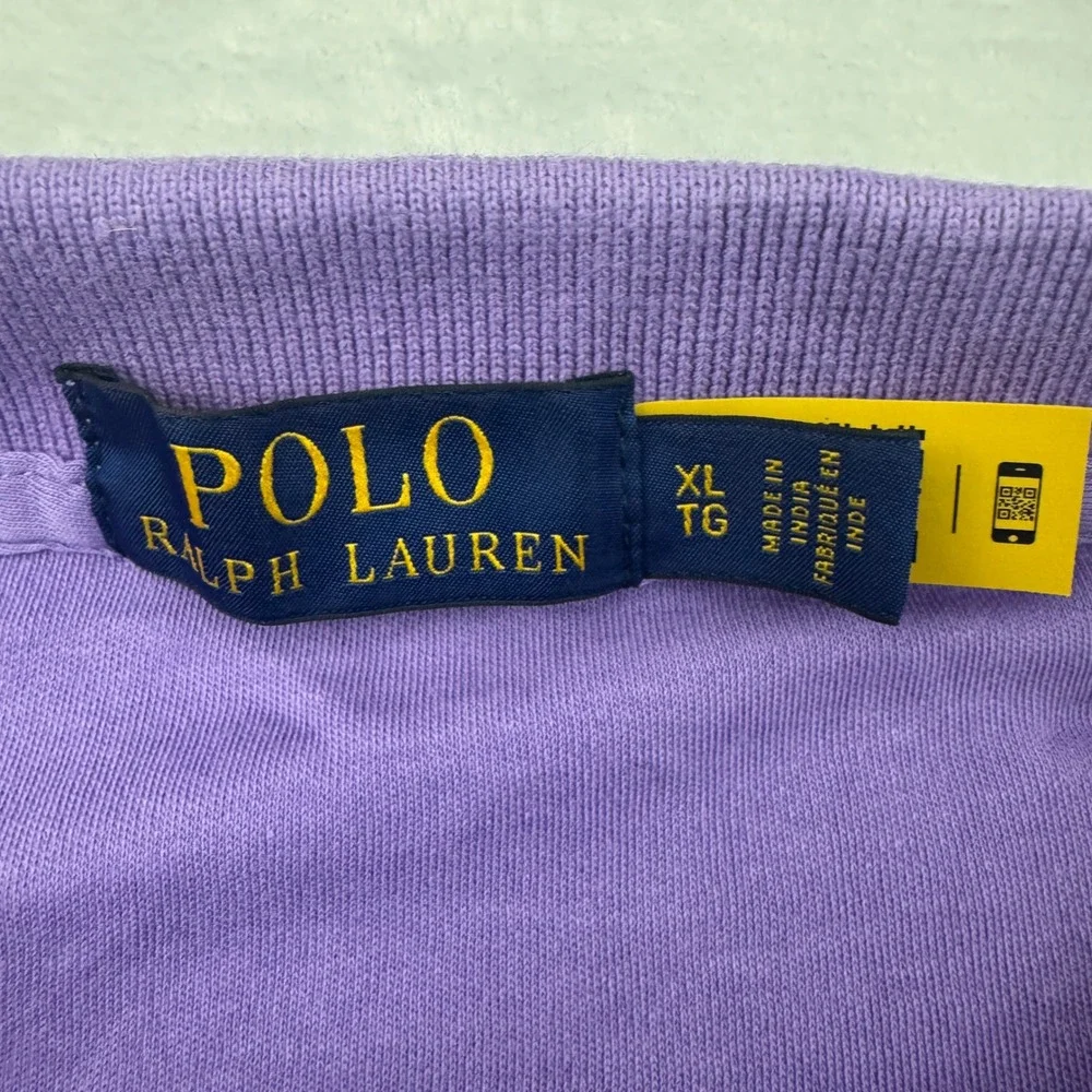 Polo Ralph Lauren Mens XL Classic Fit Soft Cotton Polo Shirt Purple Interlock